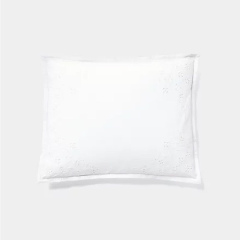 Ralph Lauren Home Marguerite Embroidery Throw Pillow with Eyelet Detail